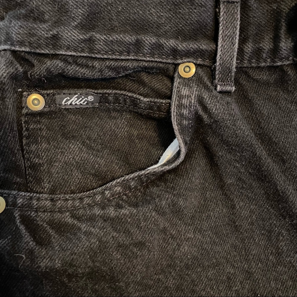 VINTAGE Women’s Chic Jeans 👖Black Excellent - Picture 4 of 5